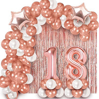 Party Propz Rose Gold Birthday Decorations Combo Happy Birthday Letter Foil balloon With Confetti Balloons, Star Foil Balloons, Tassel for 1st 18th 21st 25th 50th 60th 30th Decorations - Set of 45