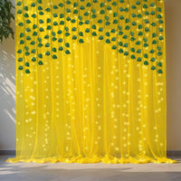 Yellow Net Backdrop Decoration Set – 8 Pcs Set for Haldi, Wedding, Pooja Decor