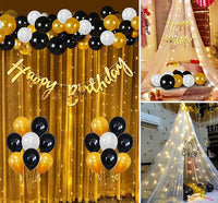 Party Propz Birthday Decoration Items- 39Pcs,Happy Birthday Decoration Items For Husband,Wife|Cabana Tent For Birthday Decoration Items For Girls,Boys|Mettallic Balloons For Decoration With White Net
