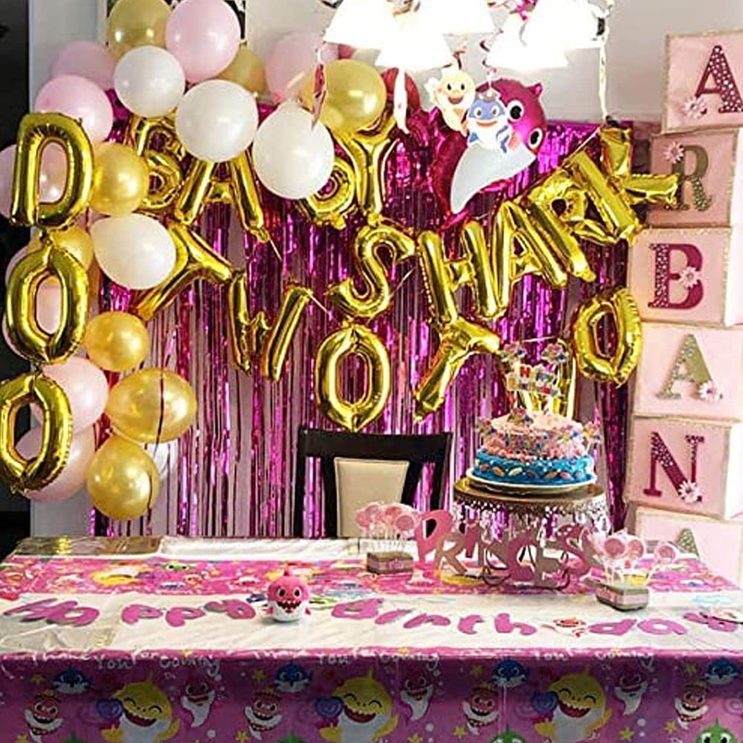 Party Propz foil Baby Shark Theme 2Nd Birthday Decoration Items - 5Pcs Combo|2Nd Birthday Decorations For Girls|Shark Balloons|Second Birthday Decoration For Boys|Baby Birthday Decorations,Multicolor
