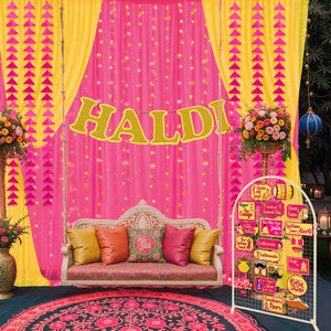 Haldi Decoration Kit – Set of 36 Pcs for Wedding Functions