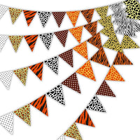 Party Propz Jungle Theme Paper Flags - 50 Flags, Pennant Banner for Decoration | Paper Flags Decoration | Bunting Flag Decoration | Birthday Decoration Items | Flag Banner for Party | Triangle Banner