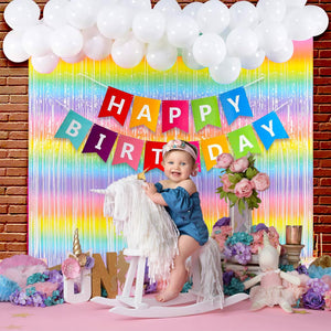 Rainbow Theme Birthday Decoration Kit – 35 Pcs