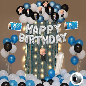 Party Propz Boss Baby Theme Decorations - 44 Pcs, Birthday Decoration Items | Boss Baby Birthday Decorations | First Birthday Decorations Boy | Boss Baby Theme Decorations 1st Birthday | Boss Baby