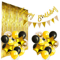 Party Propz 24Pcs Golden Birthday Decoration Items Combo For Birthday decorations materials for boys, girls, wife, husband