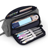 Party Propz Pouch for Stationary for Boys -Black Large Capacity Pouch for Boys for School | Pencil Case for College Students | Japnese Pencil Pouch for Girls Stylish | Aesthetic Pouch for Girls Korean