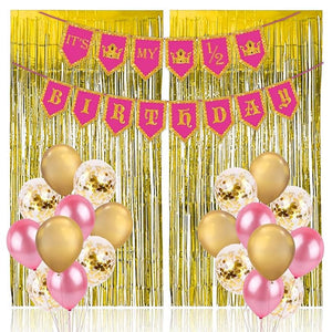 Party Propz Half Birthday Decorations Baby Girl 27Pcs Combo for Half Birthday Decorations, Half Birthday Or Decorations