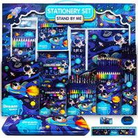 Space Theme Stationery Set for Kids - 41Pcs, Stationary Kit for Boys & Girls Age 3-15 Years
