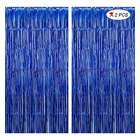 Party Propz Blue Foil Curtain 2 Pc for Boys Birthday Decoration Or Birthday Decoration Items