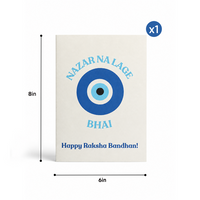 Party Propz Beautiful Attractive Nazar Na Lage Bhai Printed Greeting Card Blue - Pack of 1
