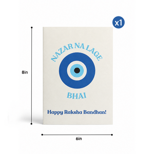 Party Propz Beautiful Attractive Nazar Na Lage Bhai Printed Greeting Card Blue - Pack of 1