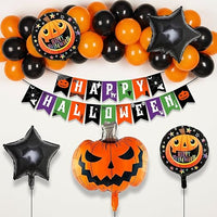 Halloween Banner & Pumpkin Balloon Decor Set - 38Pcs