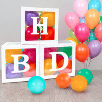 Birthday Decoration Kit – 3 Pcs Happy Birthday Balloon Box with Alphabet Box,Balloon Decoration Kit,Balloon Box for Birthday Decoration