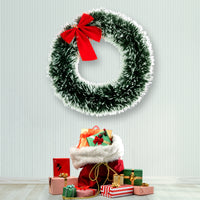 Christmas Wreath Hangers for Front Door - 1 Pcs Green Snowtip Christmas Wreath Hanger for Outdoor with Ribbon, Wall Decorations, Door Hanger