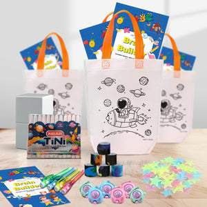 Astronaut Theme Birthday Return Gift Set – 70 Pcs for 10 Kids | Space Party Favors & Stationery Kit