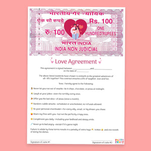 Love Contract Agreement - Certificate Gift for Valentines Day