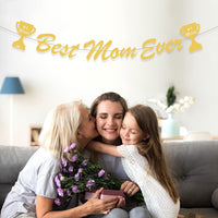 1 Pc Mother's Day Best Mom Ever Banner