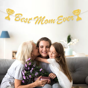1 Pc Mother's Day Best Mom Ever Banner