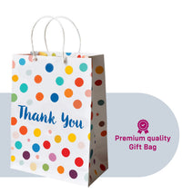 Polka Dot 'Thank You' Paper Gift Bag (Multicolour)