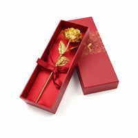 Valentine's Day Artificial Golden Rose Flower with Gift Box - 1Pc Valentine's Day Gifts for Girlfriend/Wife, Boyfriend/Husband