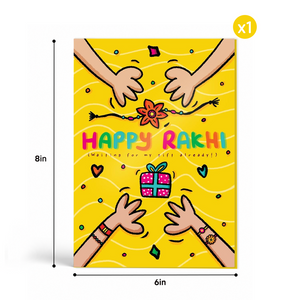 Party Propz Rakhi Greeting Cards 8x6” inches | Comes With Envelope | Raksha Bandhan Cards | Happy Rakhi Cards -Pack of 1