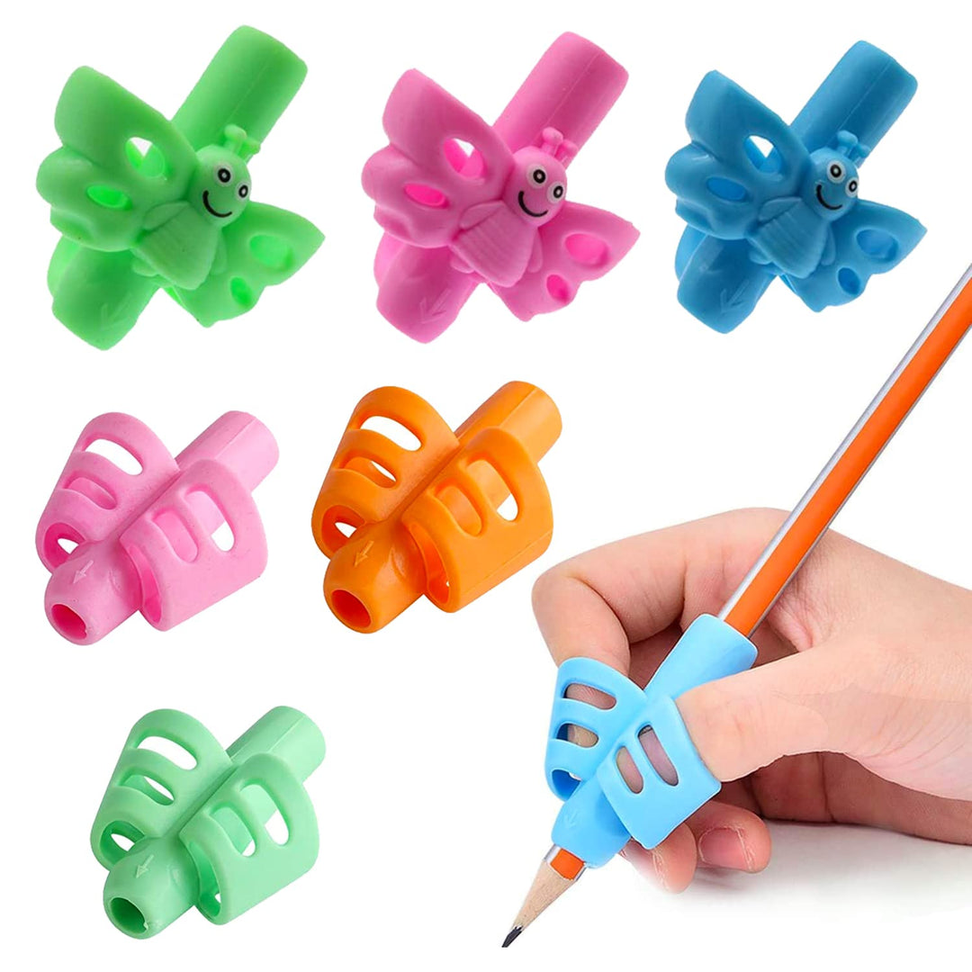 Party Propz Pencil Gripper for Kids Writing - 6 Pcs Pencil Holder for Kids | Pencil Gripper for Kids 4 Year | Pencil Grip Holder for Beginner | Pencil Gripper for Kids 3 Year for Good Handwriting