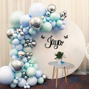 Party Propz Happy Birthday Decoration - Large 89 Pcs, Birthday Decorations Items For Husband, Wife | Mint Green, Blue Metallic Balloons For Decoration | Birthday Decoration Set For Boys, Girls, Kids