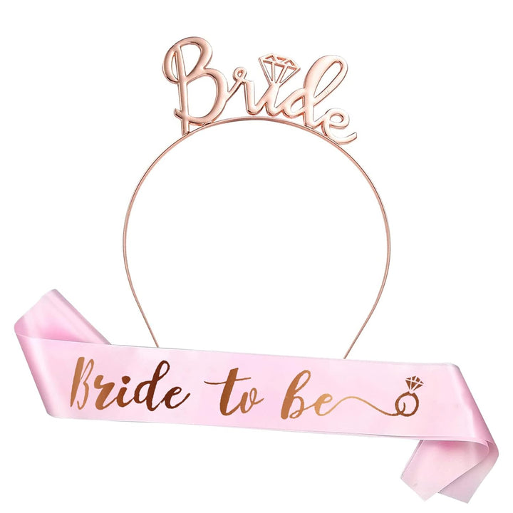 Party Propz Bride To Be Decoration Set Combo - 2pcs Bachelorette Party Decorations With Bride To Be Sash And Crown | Bridal Shower Decorations | Bride To Be Accessories | Bridal Shower Decorations Kit