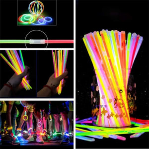Glow In The Dark Neon Bands - 50 Pcs