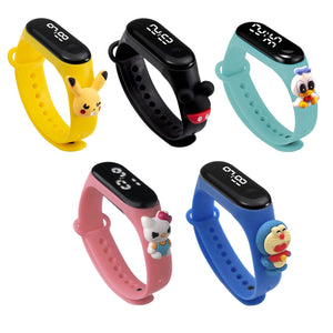 Cartoon Characters Digital Watches for kids - 5 Pcs Birthday Return Gifts For Kids