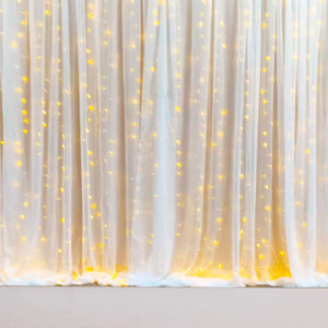 White Canopy Tent Decoration Set – 7 Pcs Net Curtains with LED (Nylon)