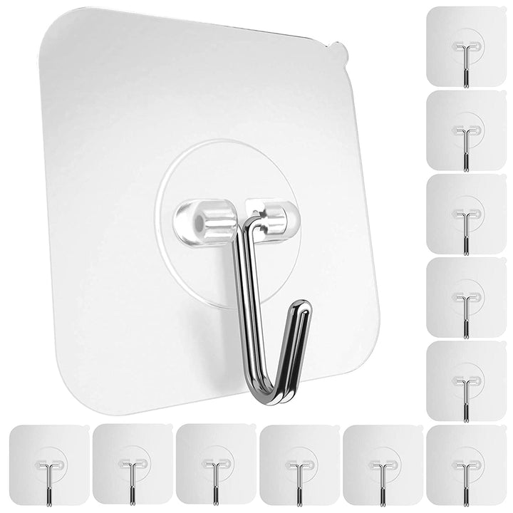 Party Propz Wall Hooks for Hanging Strong - 10Pcs Hooks for Wall Without Drilling- Wall Hangings Hooks Adhesive/Wall Hanger for Clothes/Wall Hook, Clips, Sticker for Cloth Hangers, Photo Frames