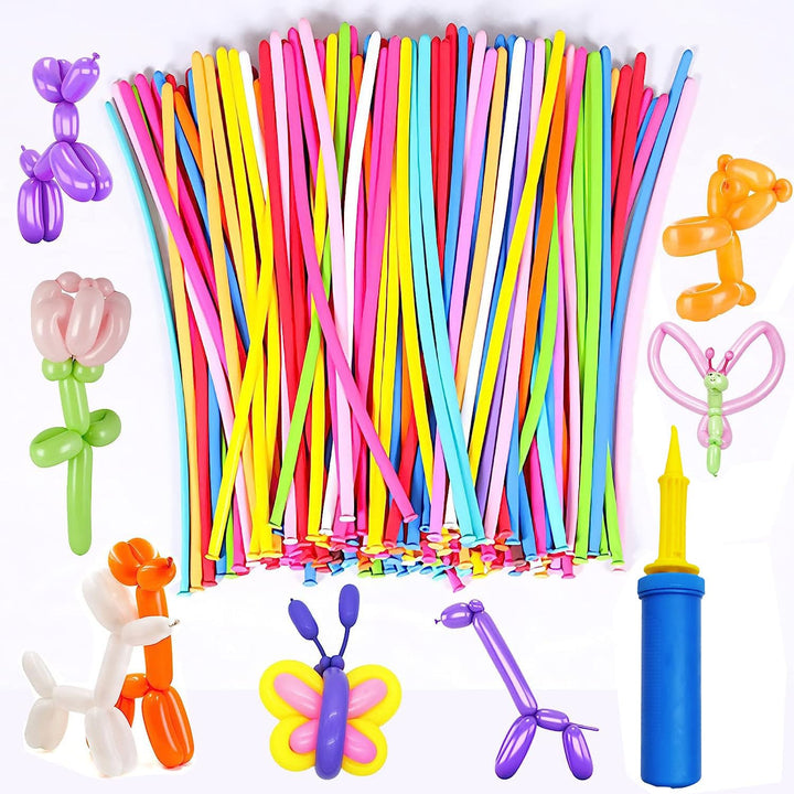 Party Propz Rainbow Balloons - 100Pcs Long Balloons for Kids | Multicolor Twisting Balloons | birthday decoration items