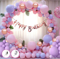Party Propz Birthday Decoration Items For Girls - 60Pcs Balloons for Birthday Decorations | Pink Birthday Decorations for Kids | Purple Birthday Decorations Kit