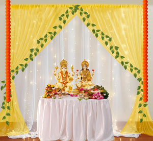 Pooja Backdrop Decoration Cloth - 11 Pcs Haldi, Wedding, Pooja Backdrop