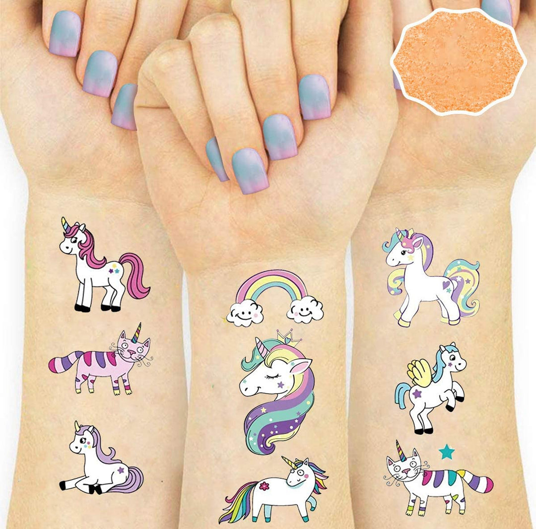 Party Propz Temporary Unicorn Stickers for Kids - 10 Sheets | Kids Tattoo Sticker for Girls | Unicorn Hand Tattoo Sheet | Rainbow Stickers for Kids | Unicorn Temporary Tattoo | Tattoos for Girls