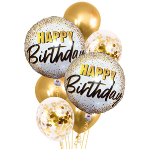 Foil Ballons for Birthday Decorations Items - Set of 7 Pcs (Gold)