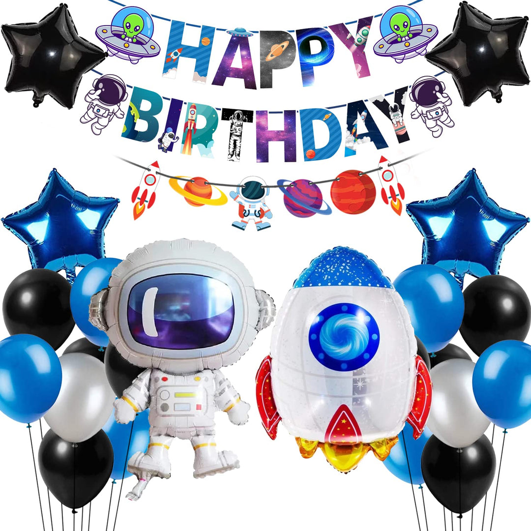 Party Propz Space Theme Birthday Decoration Kit-50Pcs|Planet Theme Birthday Decoration|Astronaut Theme Birthday Decoration|Rocket Theme Birthday Decoration|Galaxy Theme Decoration