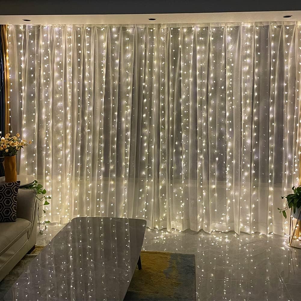 Party Propz White Net Curtain for Decoration - 4 Pcs Backdrop Cloth for Decoration with Fairy Lights | Happy Birthday Decoration Items | Bachelorette Party Decorations | Anniversary Decoration Items