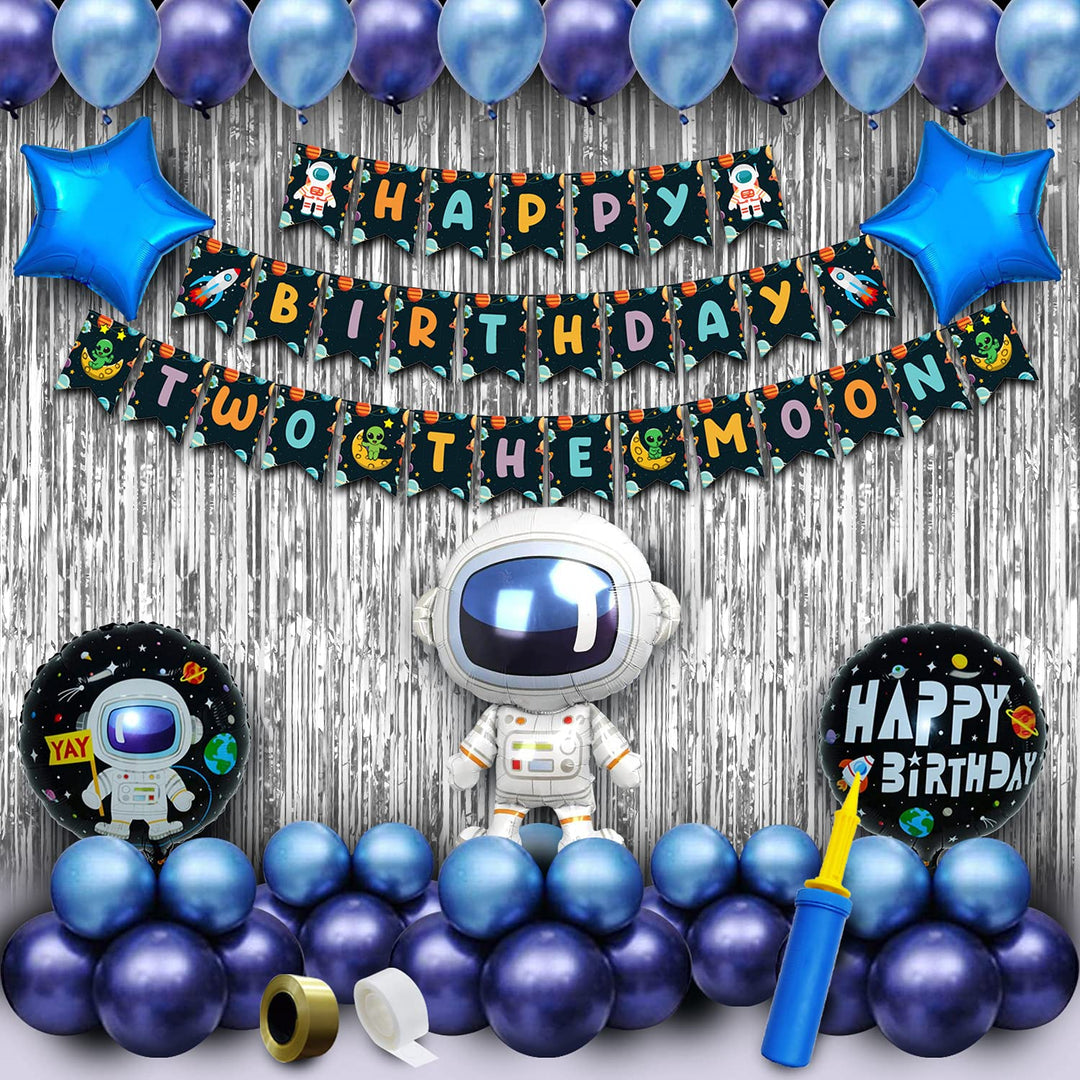 Party Propz Space Theme Birthday Decoration-63Pcs Combo,2Nd Birthday Decoration For Boys|Astronaut Theme Birthday Decoration|Space Birthday Theme Decoration|Solar System Decoration