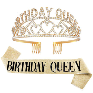 Birthday Girl Combo Set – Sash, Tiara & Crown for Girls