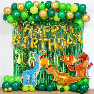 Party Propz Dinosaur Theme Birthday Decorations - 59 Pcs Dinosaur Birthday Decoration Items | Dinosaur Balloons For Birthday | Foil Balloons For Birthday | Dinosaur Foil Balloons For Kids, Multicolor