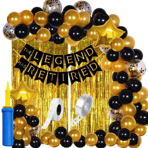 Party Propz Retirement Party Decorations - 61Pcs Happy Retirement Decoration Items | The Legend Has Retired Banner | Retirement Party Decorations for Dad ,Mom | Retirement Decoration for Men
