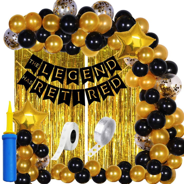 Party Propz Retirement Party Decorations - 61Pcs Happy Retirement Decoration Items | The Legend Has Retired Banner | Retirement Party Decorations for Dad ,Mom | Retirement Decoration for Men