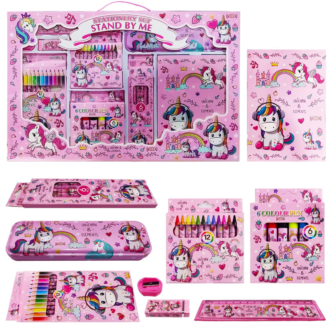 Party Propz Unicorn Stationery Set - 41 Pcs Stationery Items for Girls | Return Gift for Girls | Stationary Set Return Gifts | Unicorn School Kit for Girls |Kawaii Unicorn Stationery Kit for Girls
